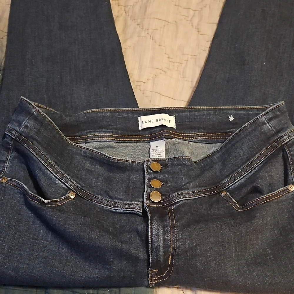Lane Bryant High Rise Dark Blue Jeans - Picture 3 of 5